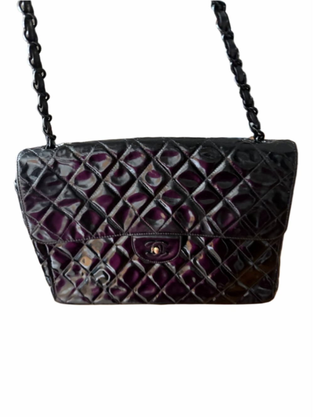 Chanel Patent Leather Jumbo Handbag
